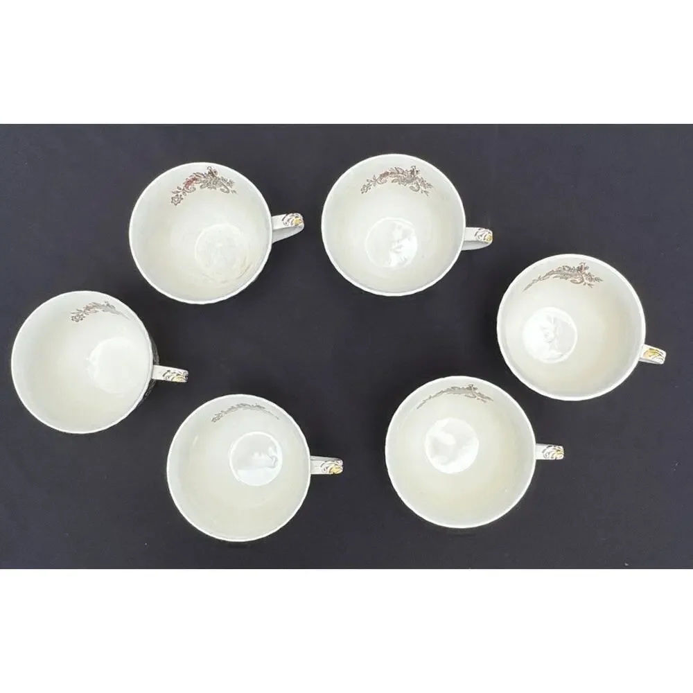 6 Johnson Bros. Devonshire Coffee Tea Cups Mugs Made in England -A83